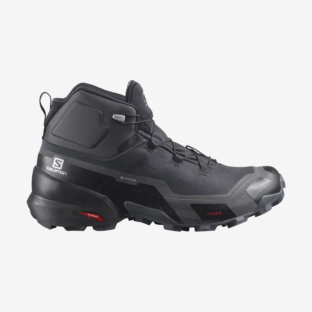 Chaussures De Randonnée Salomon Homme Noir - Salomon CROSS HIKE MID GTX - France (9857-KOUBV)